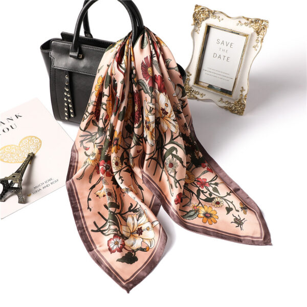 Printed Silk Scarf Female Professional Scarf Simulation Silk Scarf - Image 4