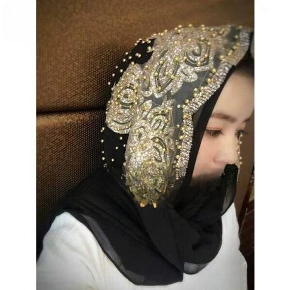 Women's Scarf Pearl Veil Scarf - Image 6