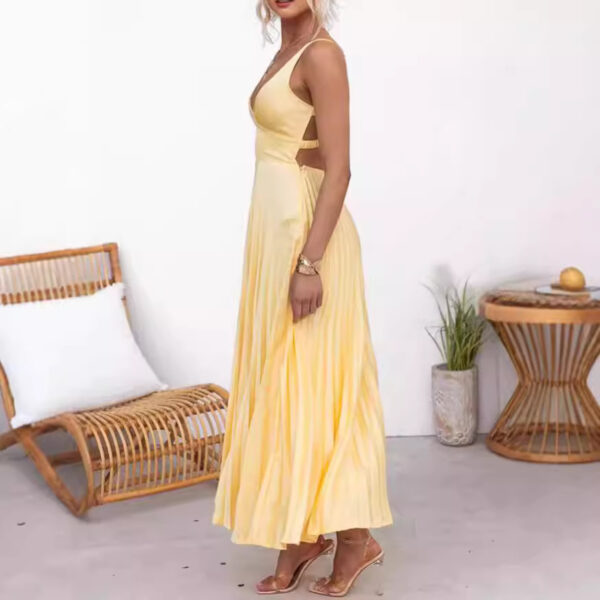 Sling Folding Satin Sling Dress - Image 2