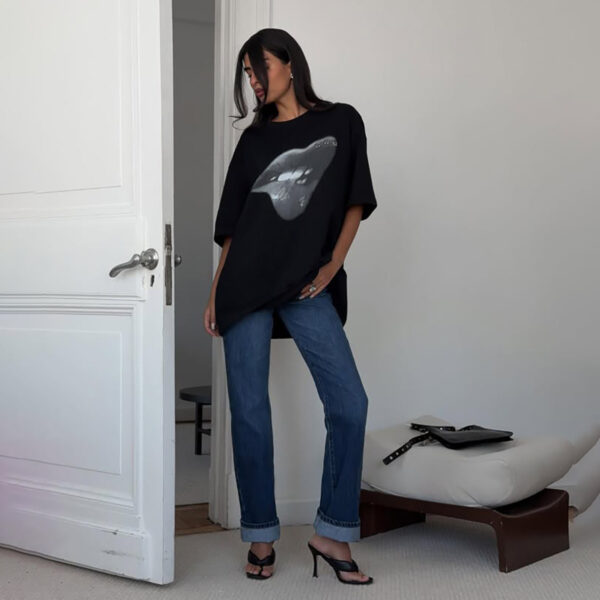 Fashion Tide Brand Women's Clothing Washed Lip Printings - Image 2
