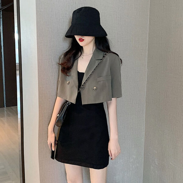 Summer Korean Style High Waist Thin Western Style Small Tailored Suit Top Women's Coat - Image 2