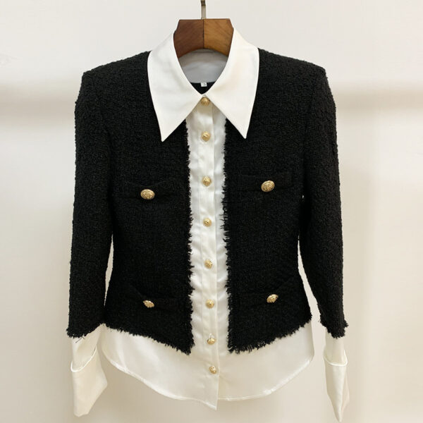 Stitching lion button shirt jacket jacket - Image 5