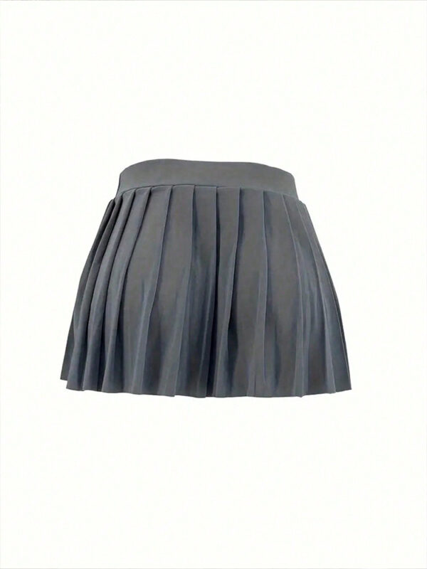 Female Solid Color Mini Pleated Skirt - Image 3