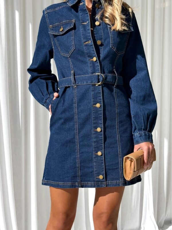 Fashion Casual Button Denim Dress Women - Image 6