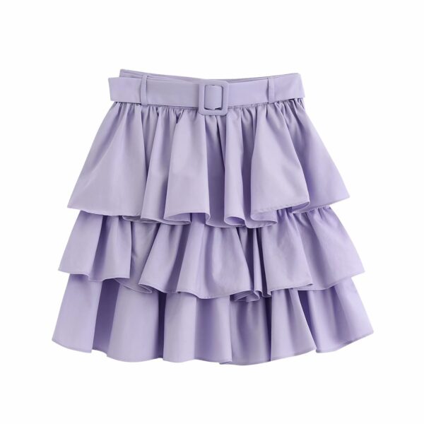 Layered mini skirt with belt - Image 3