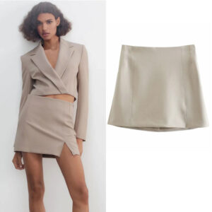 Spring New Women'S High Waist Split A-Line Mini Skirt Women