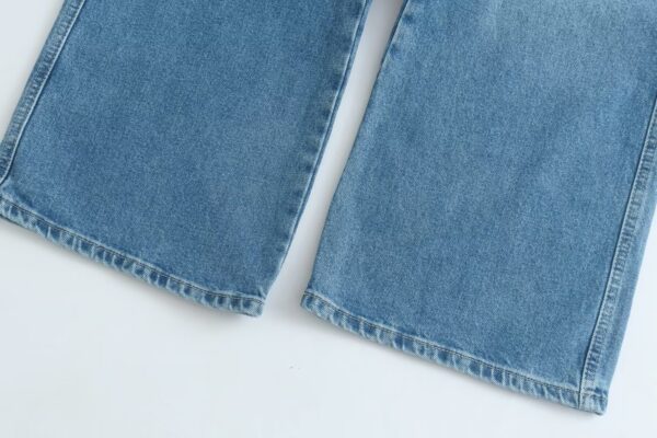 European Style High-waisted Baggy Wide-leg Capri Jeans - Image 5