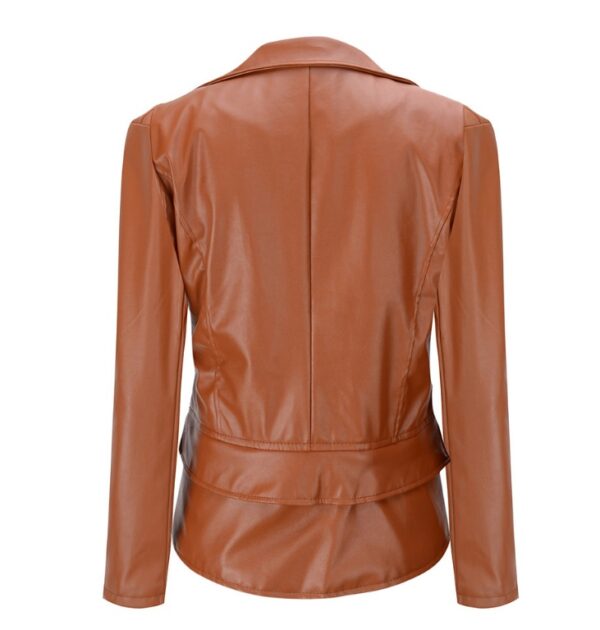 Motorcycle leather jacket jacket zipper two leather jacket - Image 5
