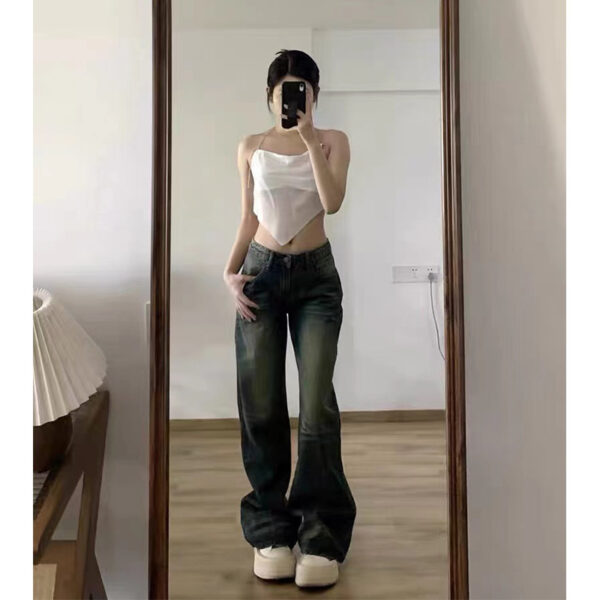 Plus Size Vintage Jeans Women's High Waist Baggy Straight Trousers - Image 3