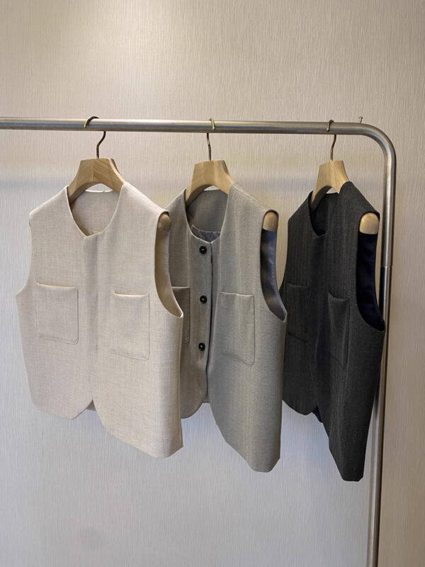 Loose Round Neck Sleeveless Suit Vest For Women - Image 3
