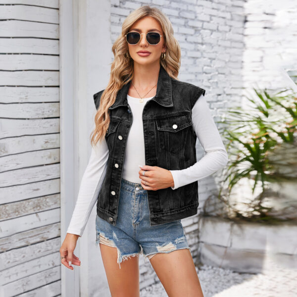 Denim Waistcoat Vest Top For Women - Image 5