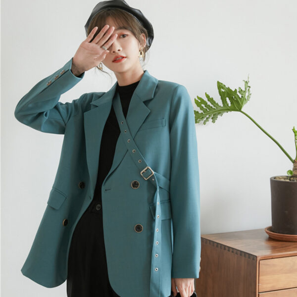 Design Niche Laced Blue Blazer Women - Image 5