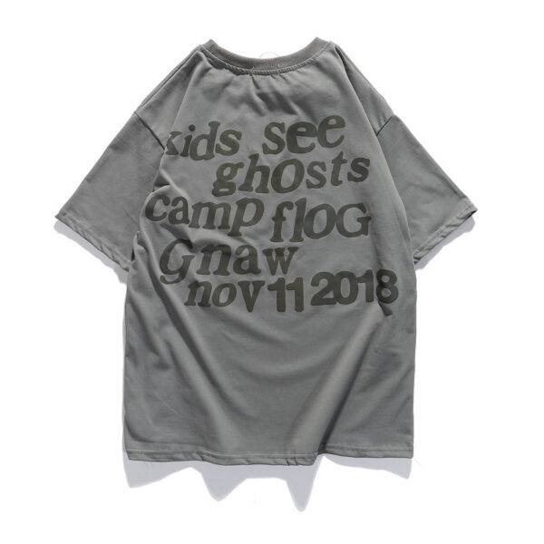 Printed Heavy Loose OVERSIZE Round Neck Short Sleeve T-shirt - Image 4