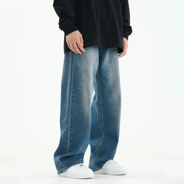 Loose Oversize Straight Washed Jeans - Image 4