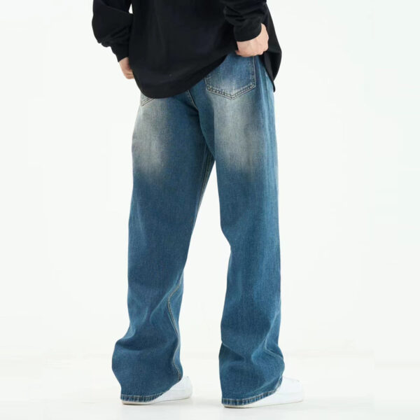 Loose Oversize Straight Washed Jeans - Image 5