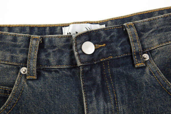 Flared Zipper Vintage Striped Jeans - Image 6