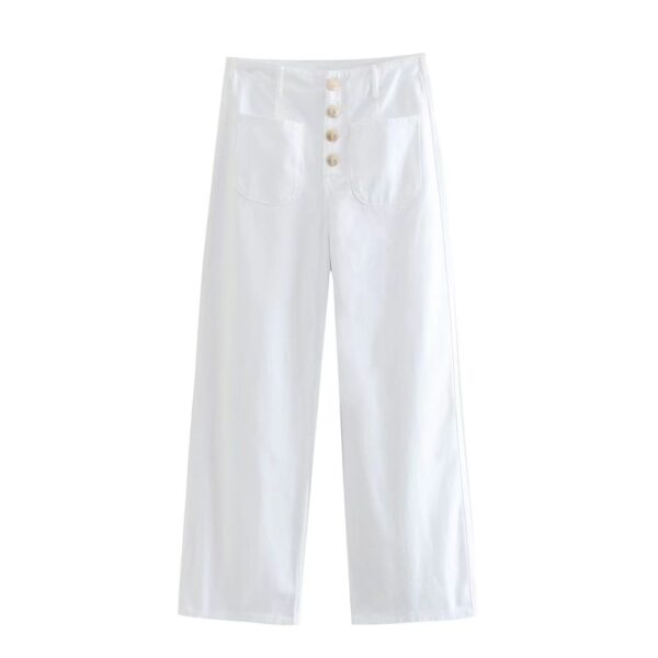 European Style High-waisted Baggy Wide-leg Capri Jeans - Image 2
