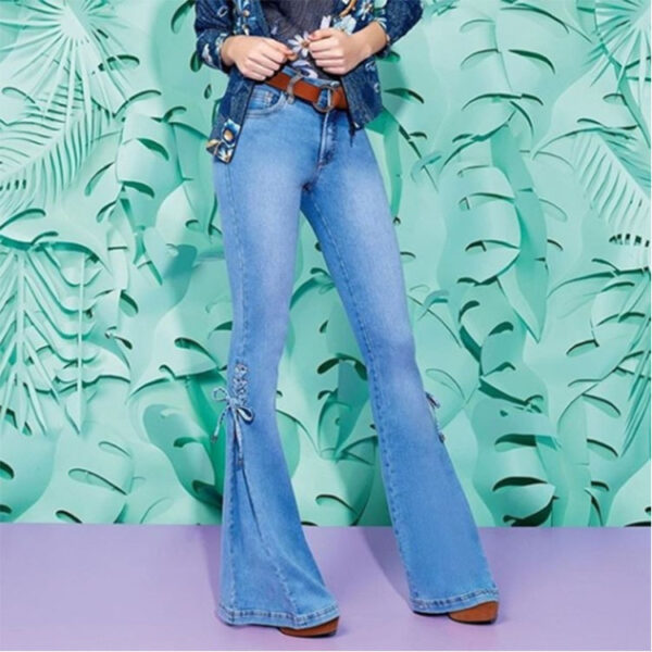 Ladies jeans mid-waisted denim trousers stretch jeans - Image 3
