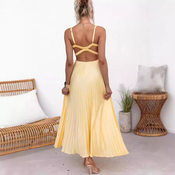 Sling Folding Satin Sling Dress - Image 3