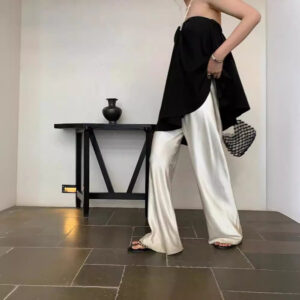 Korean Style Simple Satin Wide-leg Straight Pants