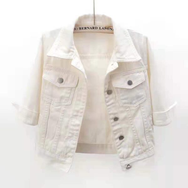 Spring And Summer Korean-style Mid-sleeve Denim Coat - Image 9