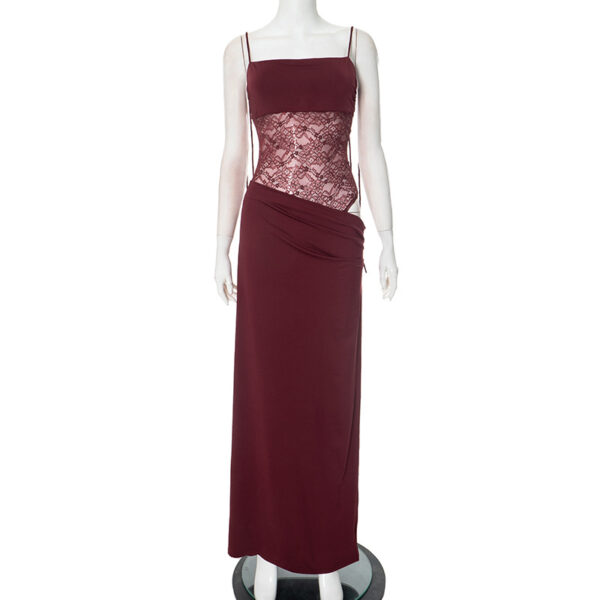 Y2K Lace Suspender Dress Fashion Sexy Lace Long Dresses Party Evening Club Beach Clothing For Women - Image 5