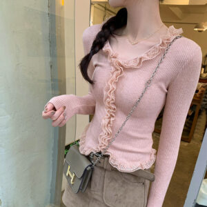 Lace Slim Women Long-t-shirt