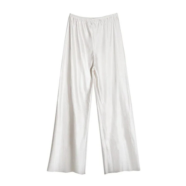 Korean Style Simple Satin Wide-leg Straight Pants - Image 4