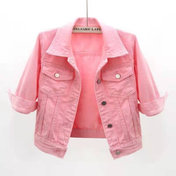 Spring And Summer Korean-style Mid-sleeve Denim Coat - Image 7