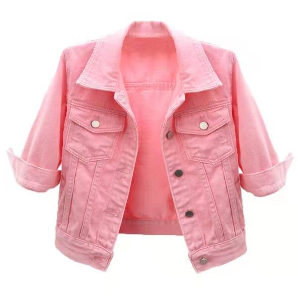 Spring And Summer Korean-style Mid-sleeve Denim Coat