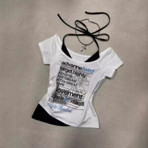 Women's American-style Vintage Letter Print Short-sleeved T-shirt Summer