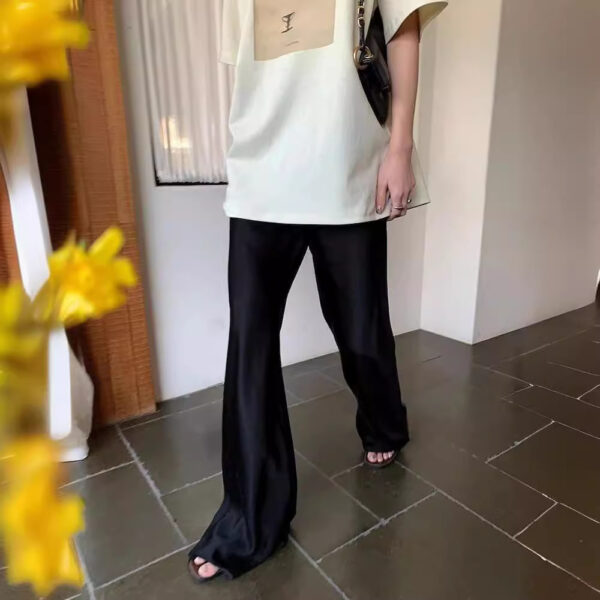 Korean Style Simple Satin Wide-leg Straight Pants - Image 6