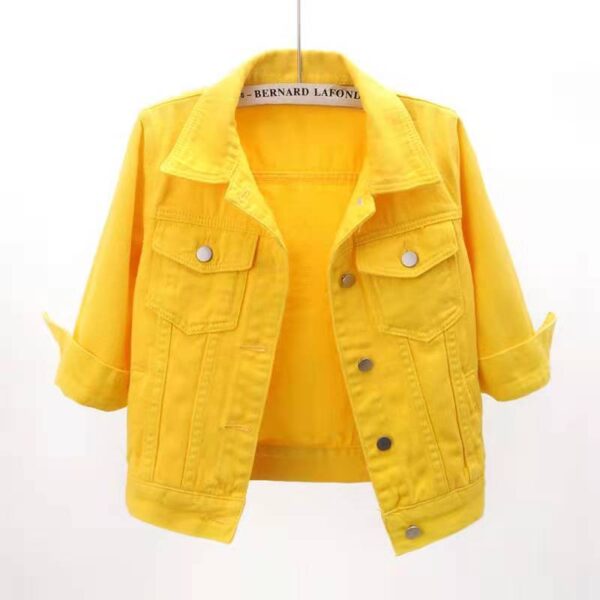 Spring And Summer Korean-style Mid-sleeve Denim Coat - Image 8