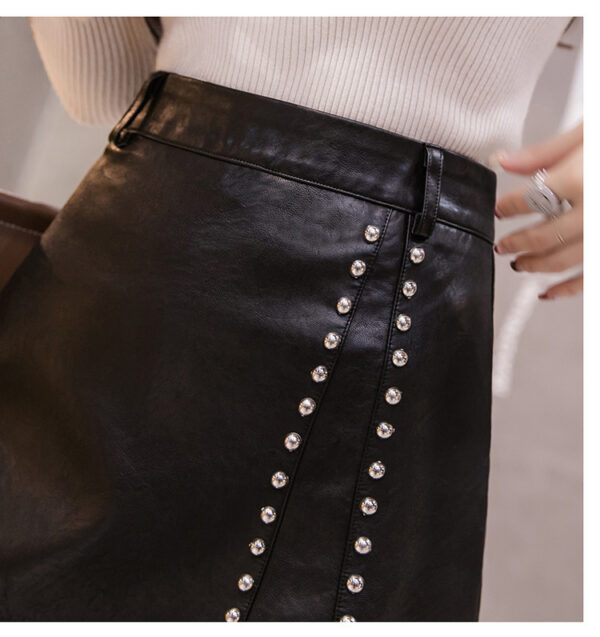 Sexy Women's Mini Skirt With Beaded Irregular Skirt - Image 4