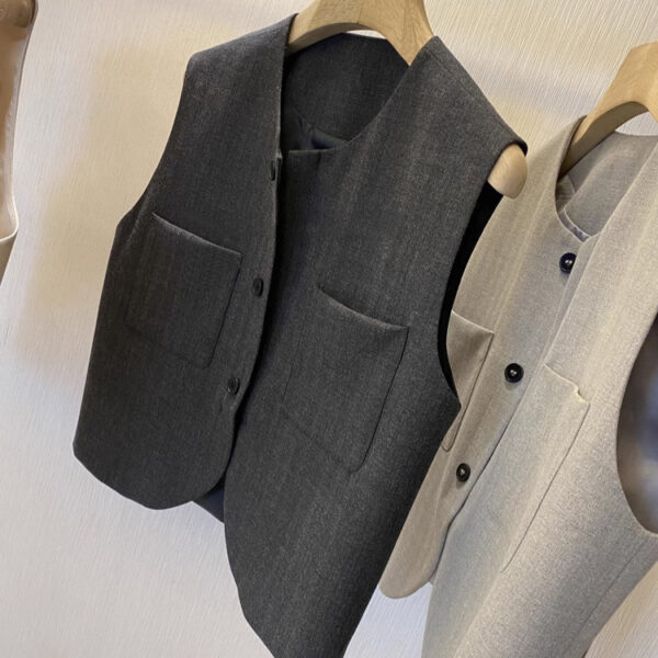Loose Round Neck Sleeveless Suit Vest For Women - Image 8