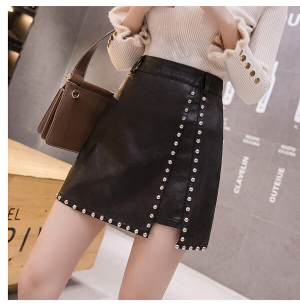 Sexy Women's Mini Skirt With Beaded Irregular Skirt - Image 5