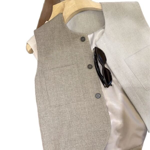 Loose Round Neck Sleeveless Suit Vest For Women - Image 7