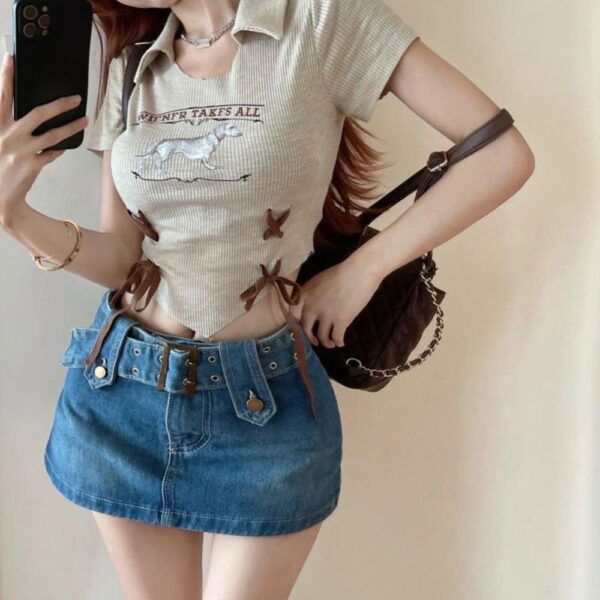 Chinese Short Sleeved T Shirt For Women - Image 5