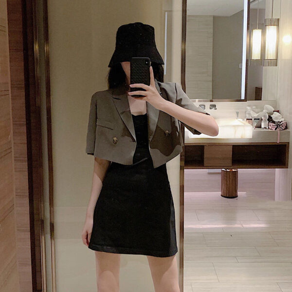 Summer Korean Style High Waist Thin Western Style Small Tailored Suit Top Women's Coat - Image 7