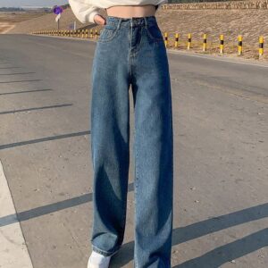 Wide Leg Jeans For Women Bottom Baggy Denim Pants Trousers