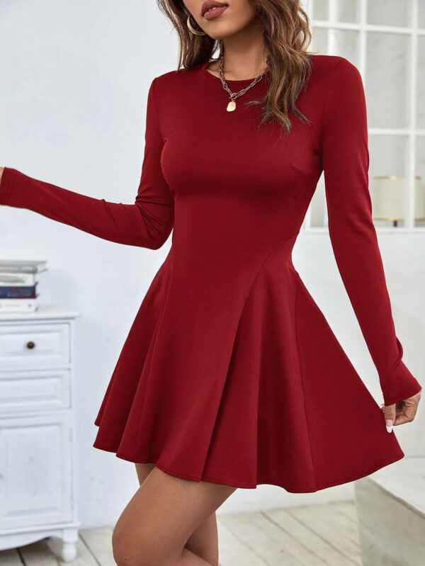 European And American Simple Pure Desire Red Dress - Image 5