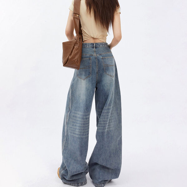 Women's High Waist Wide Leg Jeans Baggy Straight Trousers - Image 2