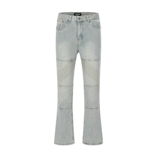 Topstitching Flared Jeans Men's Polished White - Image 5