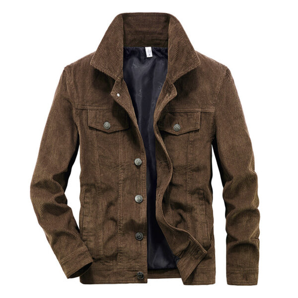 Vintage Corduroy Men's Spring And Autumn Thin Jacket - Image 8