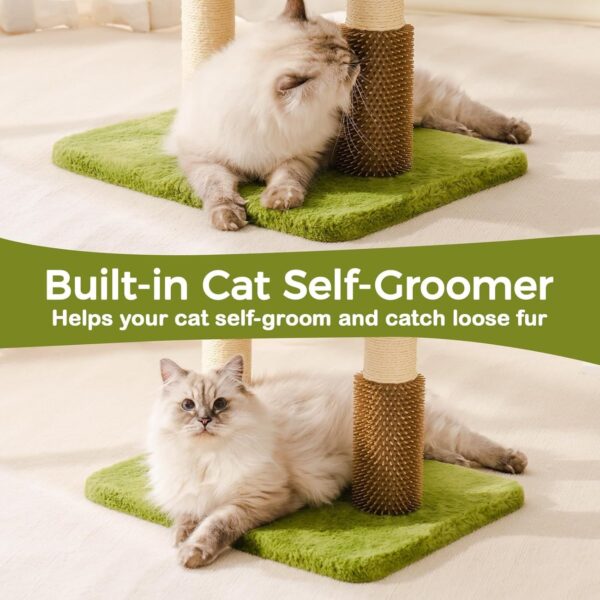 Mewoo Large Cat Tree Tower For Adult Cats - Multi-Level Scratching Post With Removable Perch & Interactive Toys, Indoor Cat Furniture For Kittens Green - Image 4