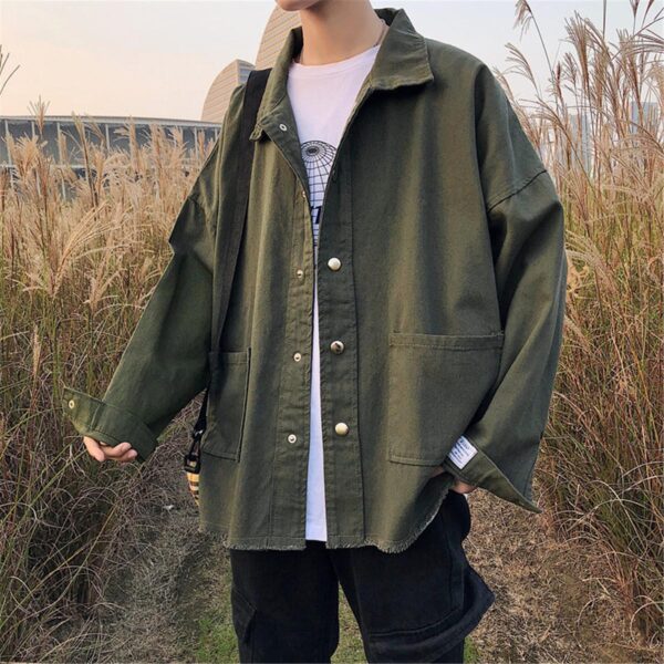 Spring New Korean Style Hong Kong Style Baggy Casual Jacket Shirt Coat - Image 4