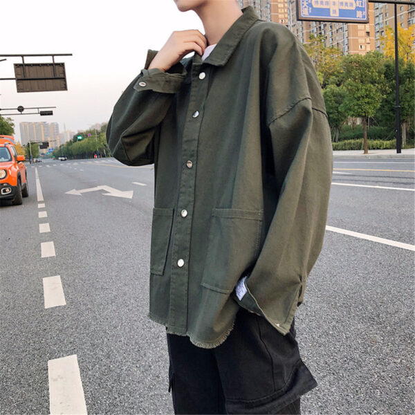 Spring New Korean Style Hong Kong Style Baggy Casual Jacket Shirt Coat - Image 6