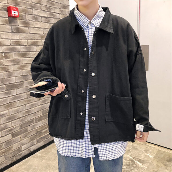 Spring New Korean Style Hong Kong Style Baggy Casual Jacket Shirt Coat - Image 5