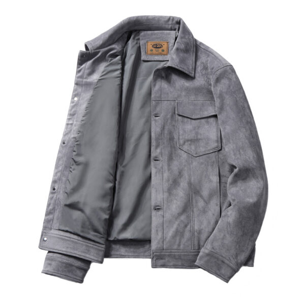 Spring Men's Thin Suede Jacket - Image 5