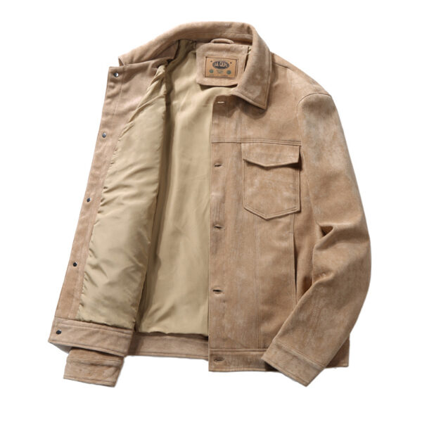 Spring Men's Thin Suede Jacket - Image 4